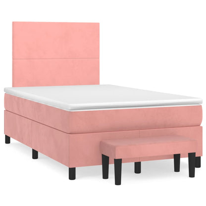 Boxspringbett mit Matratze Rosa 120x200 cm Samt