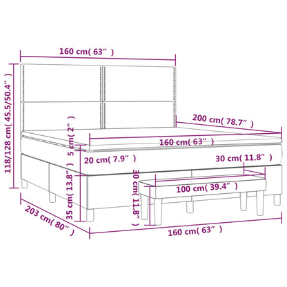 Boxspringbett mit Matratze Rosa 160x200 cm Samt