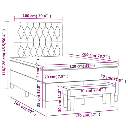 Boxspringbett mit Matratze Rosa 120x200 cm Samt