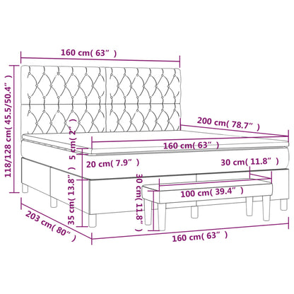 Boxspringbett mit Matratze Rosa 160x200 cm Samt