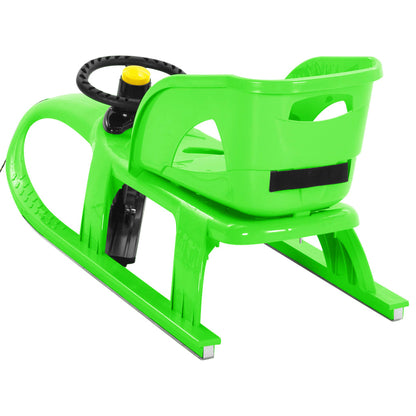 Schlitten mit Sitz und Lenkrad Grün 102,5x40x23 cm Polypropylen