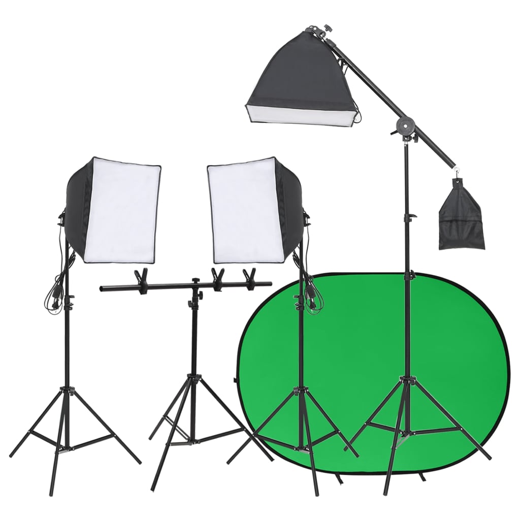 Fotostudio-Set mit Leuchten und Hintergrund