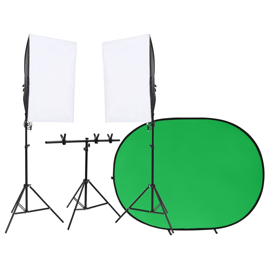 Fotostudio-Set mit Leuchten und Hintergrund