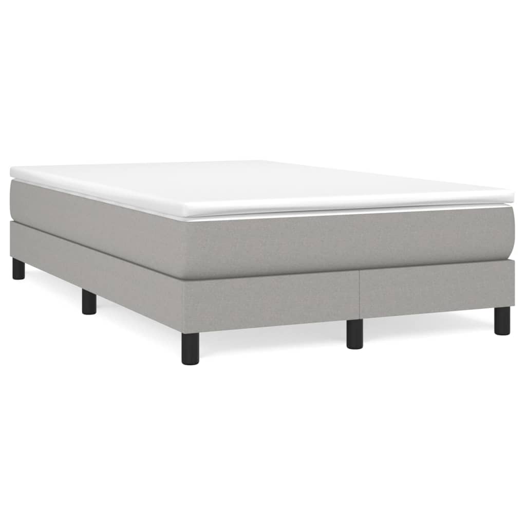 Boxspringbett mit Matratze Hellgrau 120x200 cm Stoff