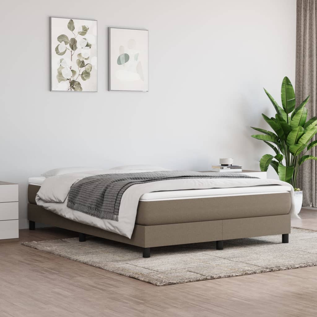 Boxspringbett mit Matratze Taupe 160x200 cm Stoff