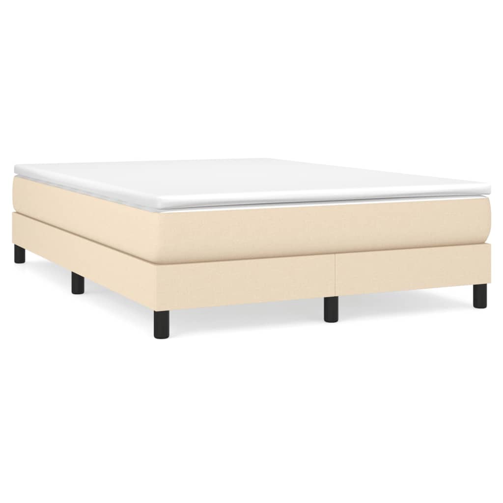 Boxspringbett mit Matratze Creme 160x200 cm Stoff