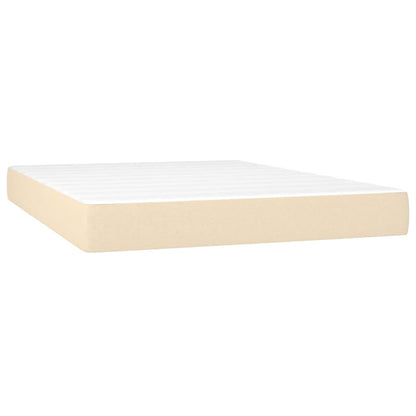 Boxspringbett mit Matratze Creme 160x200 cm Stoff