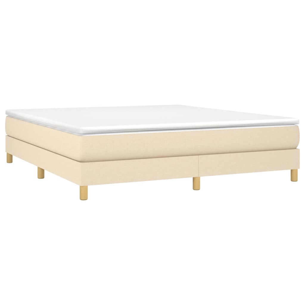 Boxspringbett mit Matratze Creme 160x200 cm Stoff