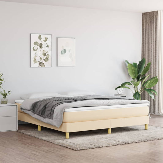 Boxspringbett mit Matratze Creme 160x200 cm Stoff