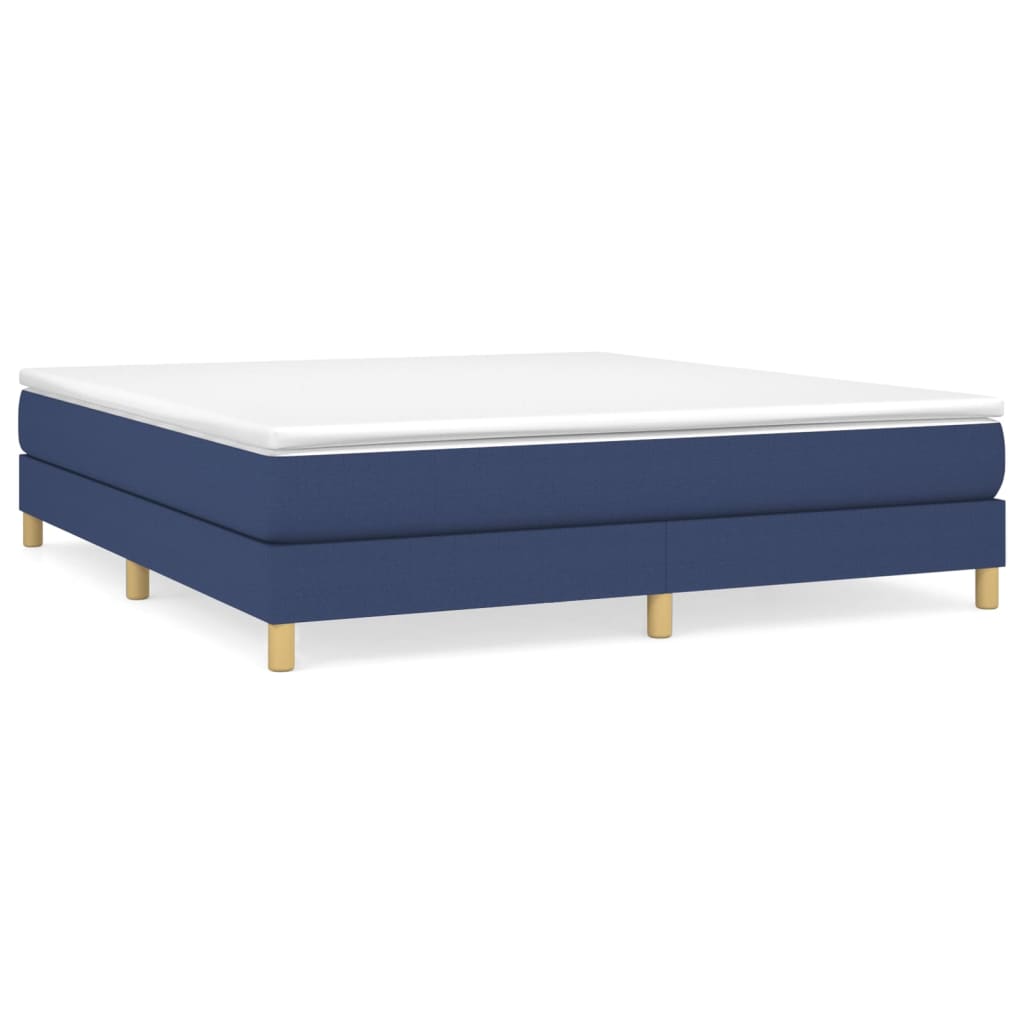 Boxspringbett mit Matratze Blau 160x200 cm Stoff