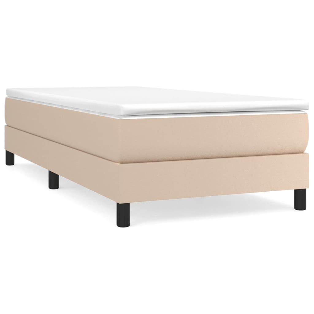 Boxspringbett mit Matratze Cappuccino-Braun 90x190cm Kunstleder