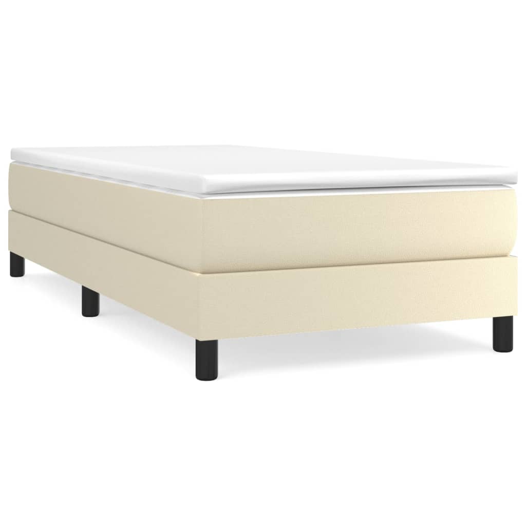 Boxspringbett mit Matratze Creme 100x200 cm Kunstleder