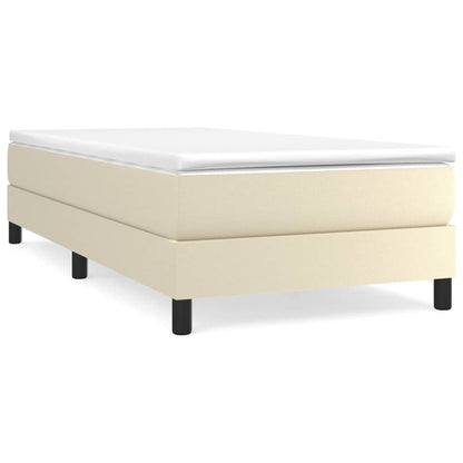 Boxspringbett mit Matratze Creme 100x200 cm Kunstleder