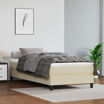 Boxspringbett mit Matratze Creme 100x200 cm Kunstleder