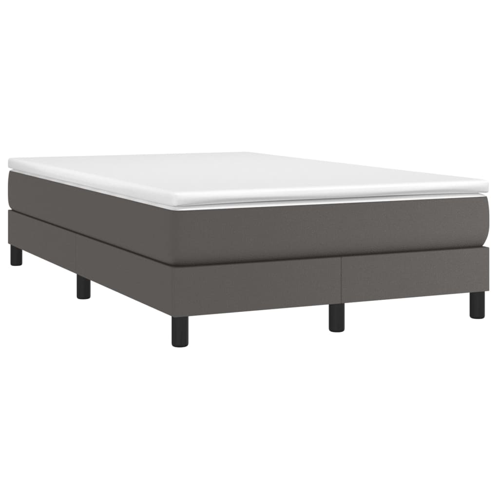 Boxspringbett mit Matratze Grau 120x200 cm Kunstleder