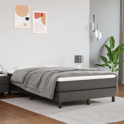 Boxspringbett mit Matratze Grau 120x200 cm Kunstleder