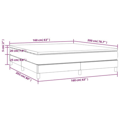 Boxspringbett mit Matratze Grau 160x200 cm Kunstleder