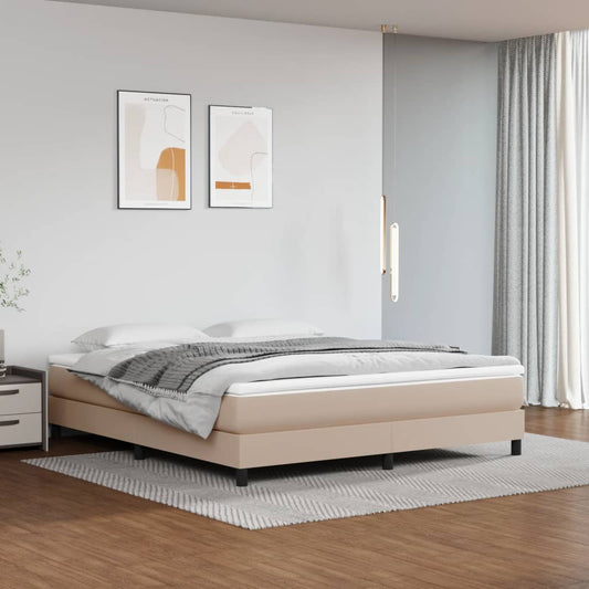 Boxspringbett Matratze Cappuccino-Braun 160x200 cm Kunstleder