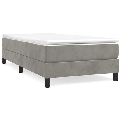 Boxspringbett mit Matratze Hellgrau 90x190 cm Samt