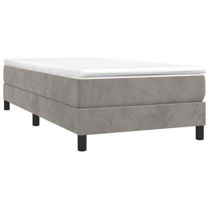 Boxspringbett mit Matratze Hellgrau 90x190 cm Samt