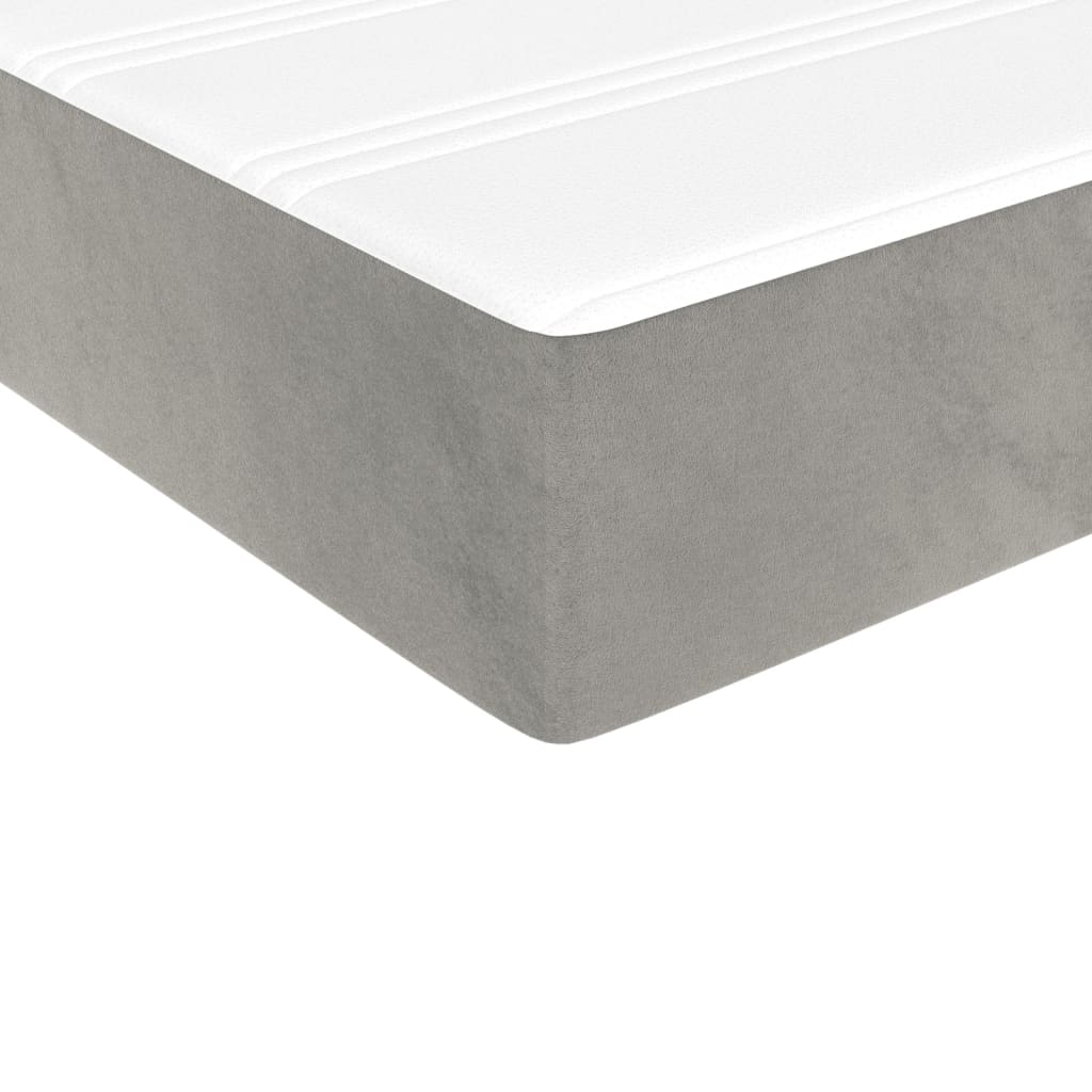 Boxspringbett mit Matratze Hellgrau 90x190 cm Samt