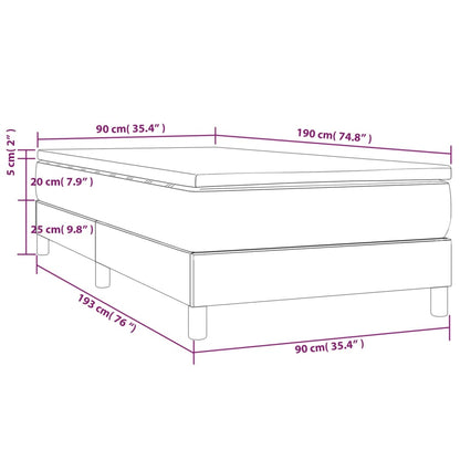 Boxspringbett mit Matratze Hellgrau 90x190 cm Samt