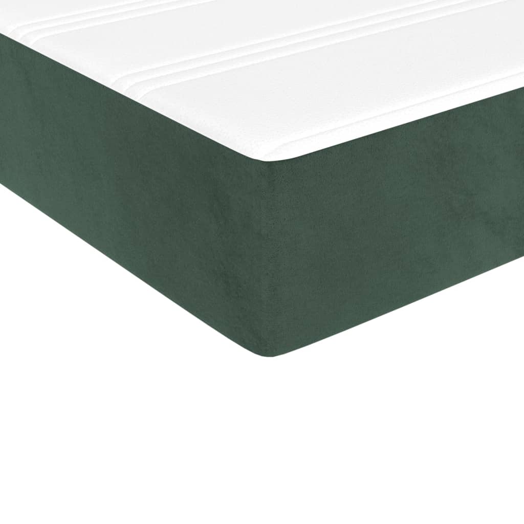 Boxspringbett mit Matratze Dunkelgrün 90x190 cm Samt