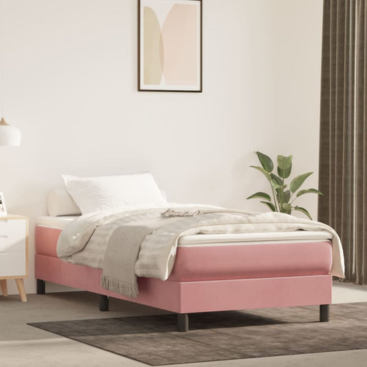 Boxspringbett mit Matratze Rosa 90x190 cm Samt