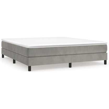 Boxspringbett mit Matratze Hellgrau 160x200 cm Samt