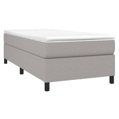 Boxspringbett mit Matratze Hellgrau 90x190 cm Stoff