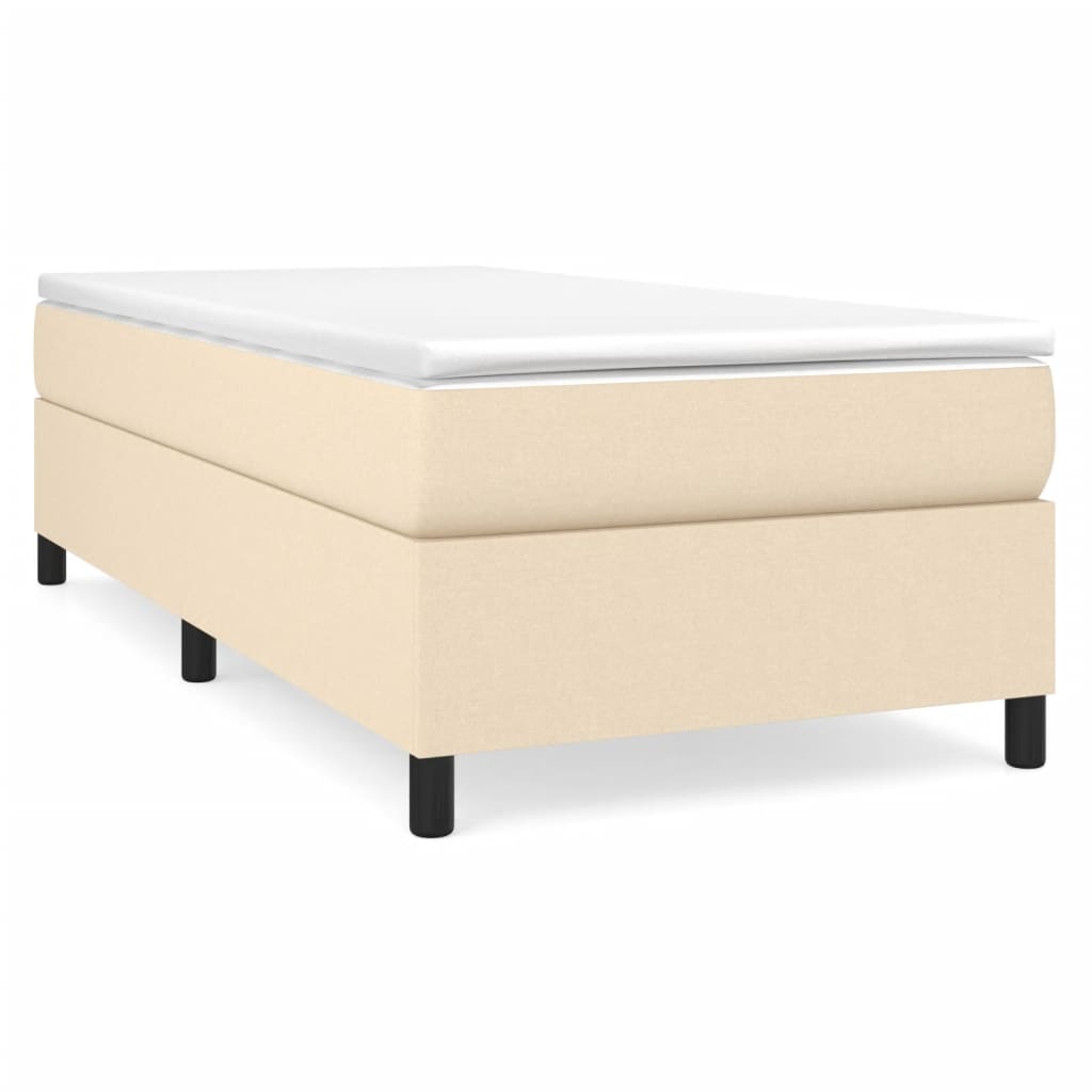 Boxspringbett mit Matratze Creme 90x190 cm Stoff