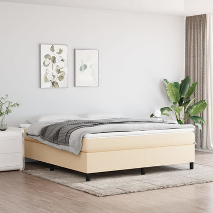 Boxspringbett mit Matratze Creme 160x200 cm Stoff