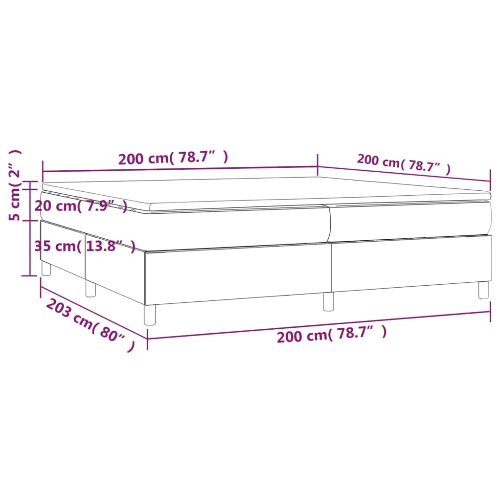 Boxspringbett mit Matratze Schwarz 200x200 cm Stoff