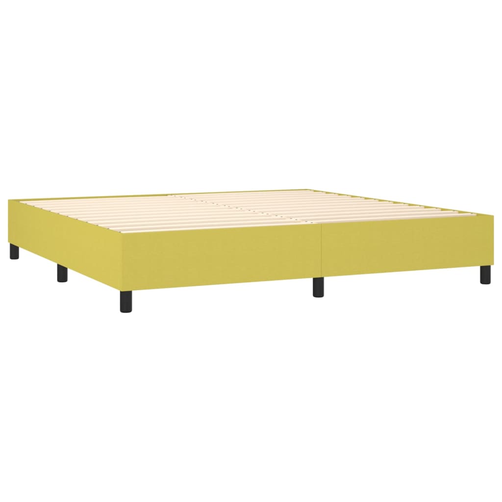 Boxspringbett mit Matratze Grün 200x200 cm Stoff