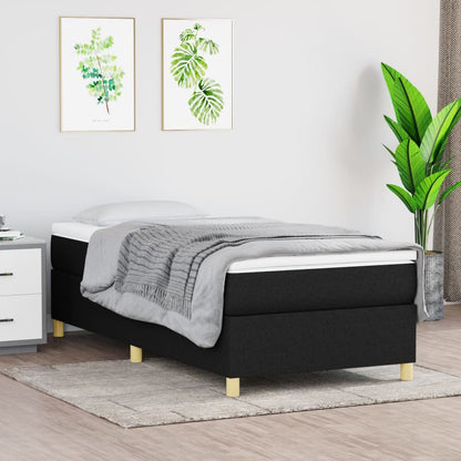 Boxspringbett mit Matratze Schwarz 90x190 cm Stoff