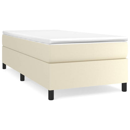 Boxspringbett mit Matratze Creme 90x200 cm Kunstleder