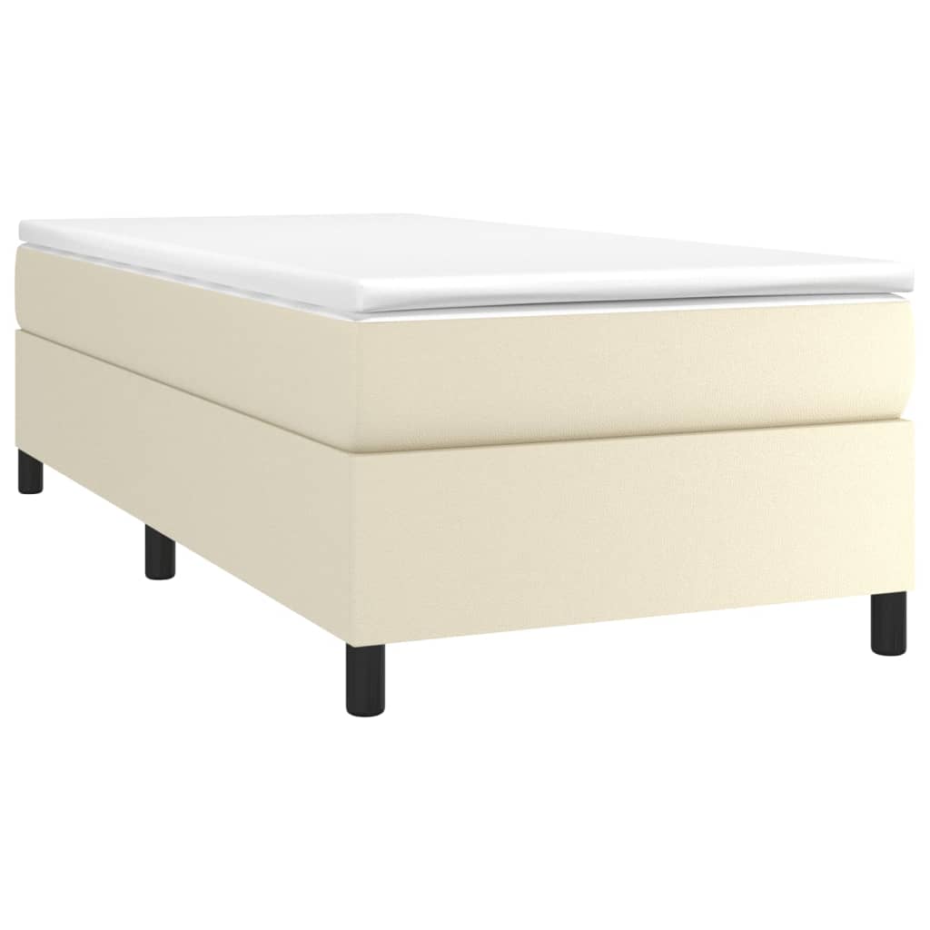 Boxspringbett mit Matratze Creme 90x200 cm Kunstleder