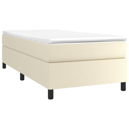 Boxspringbett mit Matratze Creme 90x200 cm Kunstleder