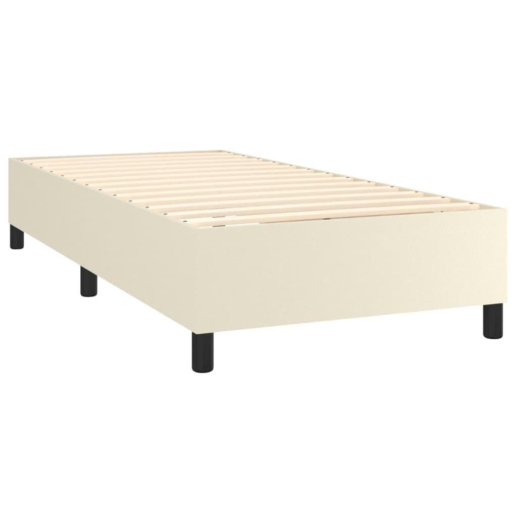 Boxspringbett mit Matratze Creme 90x200 cm Kunstleder