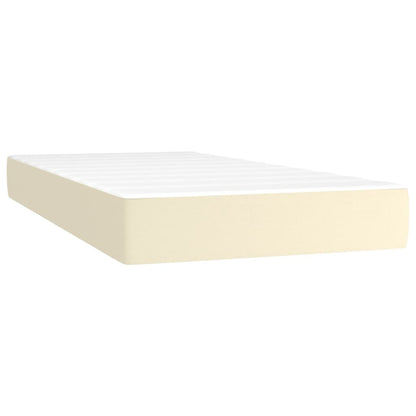 Boxspringbett mit Matratze Creme 90x200 cm Kunstleder