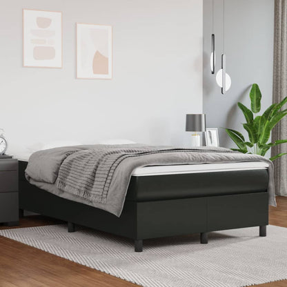 Boxspringbett mit Matratze Schwarz 120x200 cm Kunstleder