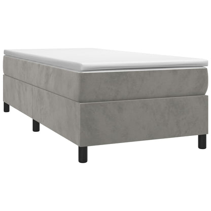 Boxspringbett mit Matratze Hellgrau 90x190 cm Samt