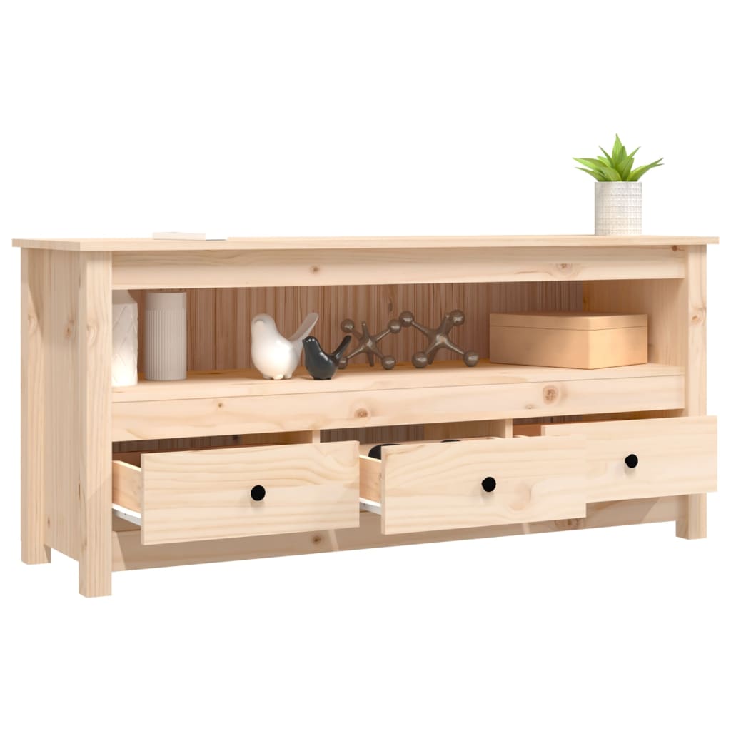 TV-Schrank 114x35x52 cm Massivholz Kiefer