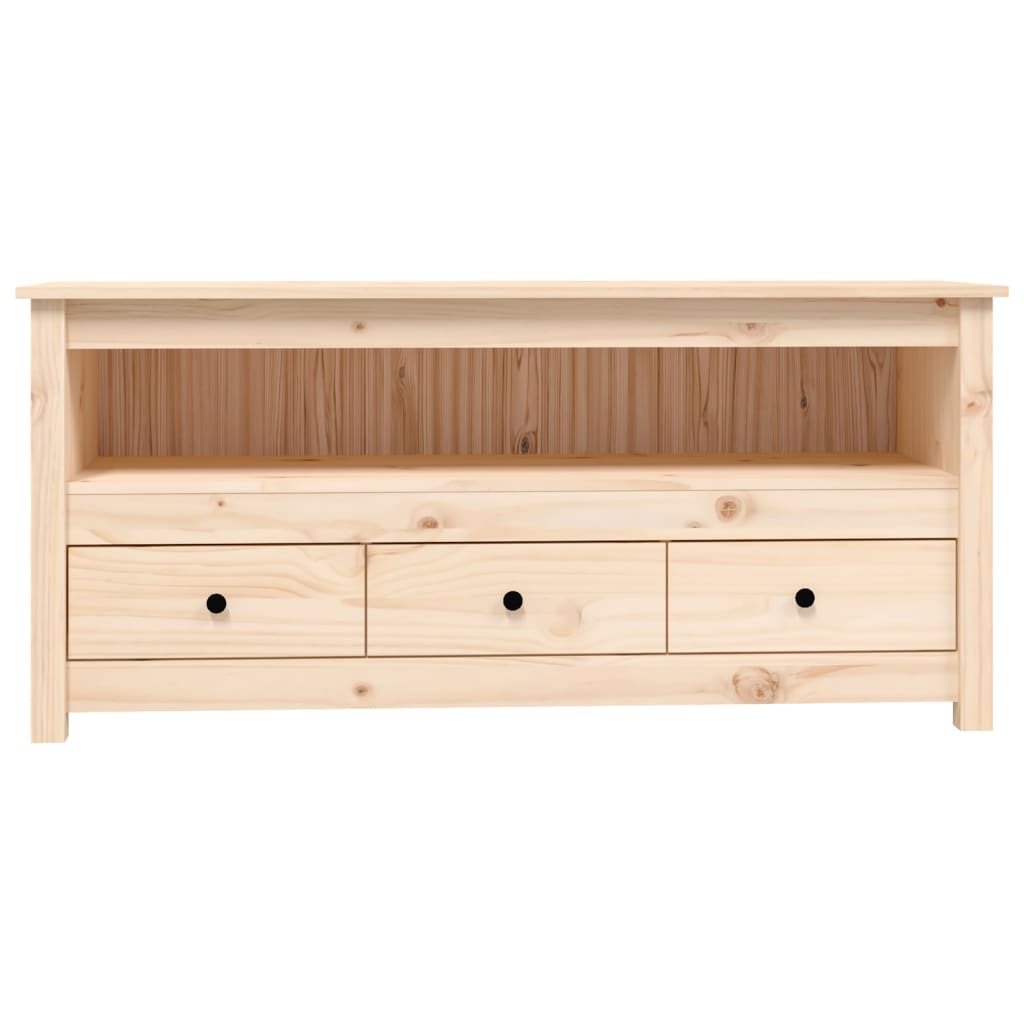 TV-Schrank 114x35x52 cm Massivholz Kiefer