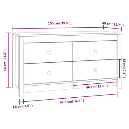 Beistellschrank 100x40x54 cm Massivholz Kiefer