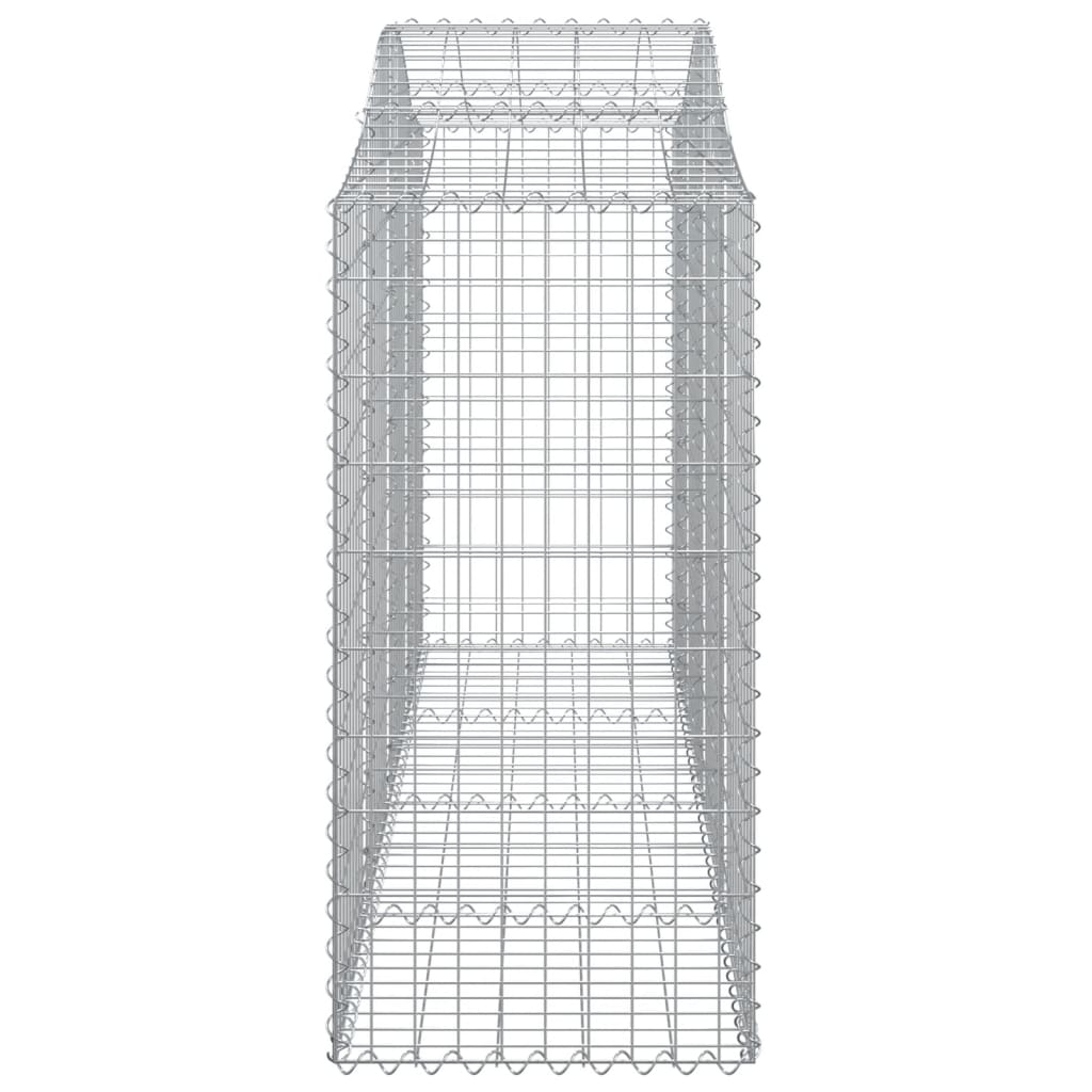 Gabionen mit Hochbogen 8 Stk. 200x50x120/140cm Verzinktes Eisen