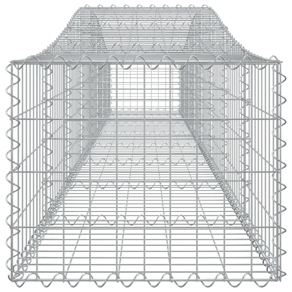 Gabionen mit Hochbogen 15 Stk. 400x50x40/60cm Verzinktes Eisen