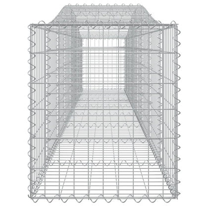 Gabionen mit Hochbogen 15 Stk. 400x50x60/80cm Verzinktes Eisen