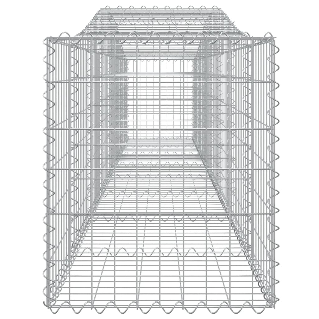 Gabionen mit Hochbogen 15 Stk. 400x50x60/80cm Verzinktes Eisen