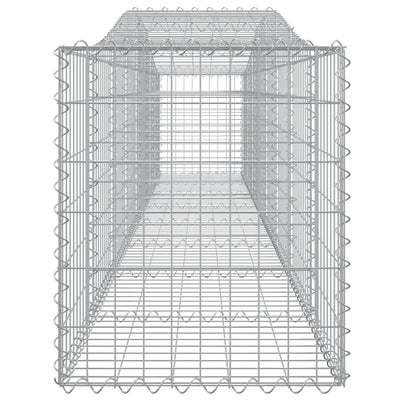 Gabionen mit Hochbogen 15 Stk. 400x50x60/80cm Verzinktes Eisen